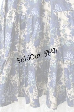 画像3: metamorphose / ゴブランブーケティアードスカート（ミニ丈）  青 Y-25-09-22-155-ME-SK-SZ-ZY