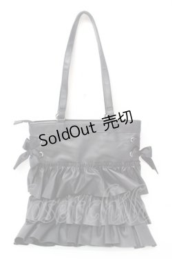 画像2: axes femme POETIQUE / 合皮フリルトートバック  黒 Y-25-09-22-021-AX-BG-SZ-ZY