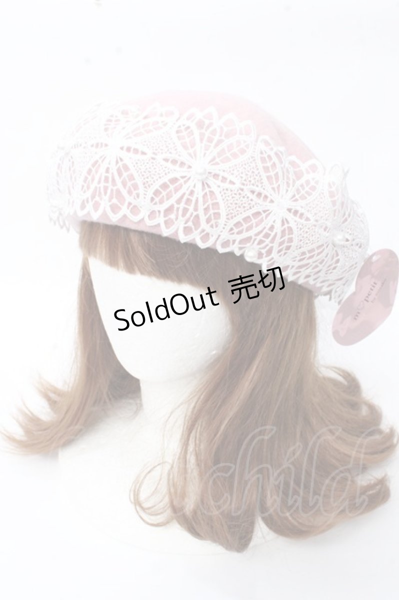 画像1: 【SALE】m petit by misako / TT*AMレースBベレー  中桃 Y-25-09-22-026-LO-AC-SZ-ZTK016 (1)