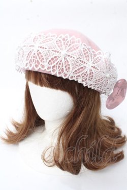 画像1: m petit by misako / TT*AMレースBベレー  中桃 Y-25-09-22-026-LO-AC-SZ-ZY