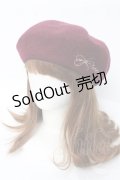 axes femme POETIQUE / リボン刺繍フェルトベレー  ワイン Y-25-09-22-028-AX-AC-SZ-ZT1008Y