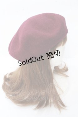 画像3: axes femme POETIQUE / リボン刺繍フェルトベレー  ワイン Y-25-09-22-028-AX-AC-SZ-ZT1008Y