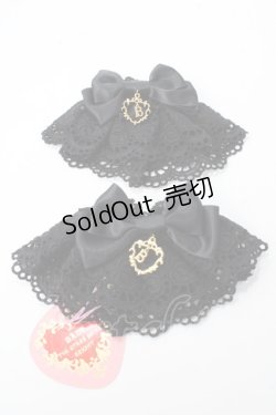 画像1: BABY,THE STARS SHINE BRIGHT / サテンリボンの綿レースお袖とめ  黒×黒 Y-25-09-22-004-BA-ZA-SZ-ZY