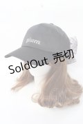 pium / リボン付きキャップ  黒 Y-25-09-22-032-LO-AC-SZ-ZY