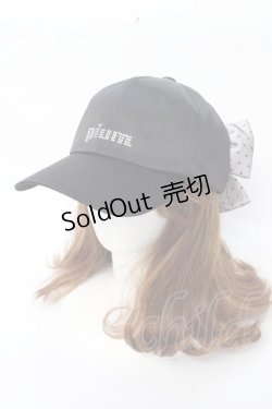 画像1: pium / リボン付きキャップ  黒 Y-25-09-22-032-LO-AC-SZ-ZY