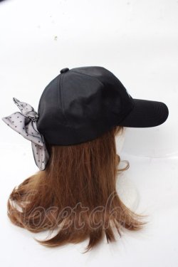画像4: pium / リボン付きキャップ  黒 Y-25-09-22-032-LO-AC-SZ-ZY