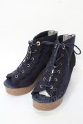 axes femme / レース使いシューズ M 紺 Y-25-09-22-036-AX-SH-SZ-ZY