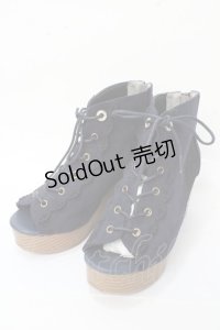 axes femme / レース使いシューズ M 紺 Y-25-09-22-036-AX-SH-SZ-ZT-K002