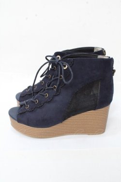 画像2: axes femme / レース使いシューズ M 紺 Y-25-09-22-036-AX-SH-SZ-ZY