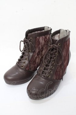 画像1: axes femme / レース使いブーツ  M Y-25-09-22-037-AX-SH-SZ-ZY