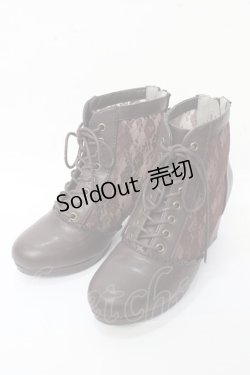 画像1: axes femme / レース使いブーツ  M Y-25-09-22-037-AX-SH-SZ-ZY