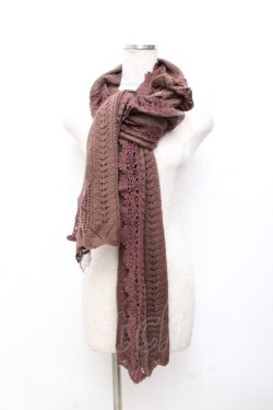 画像1: axes femme / ニットストール  茶 Y-25-09-25-001-AX-ZA-SZ-ZY