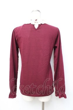 画像2: axes femme / 3つリボンブロッキングプルオーバー  ワイン Y-25-09-25-034-AX-TO-SZ-ZY