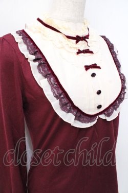 画像3: axes femme / 3つリボンブロッキングプルオーバー  ワイン Y-25-09-25-034-AX-TO-SZ-ZY