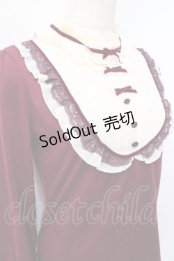 画像3: axes femme / 3つリボンブロッキングプルオーバー  ワイン Y-25-09-25-034-AX-TO-SZ-ZI