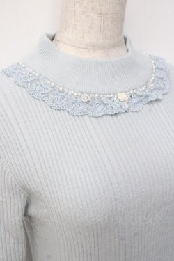 画像3: axes femme / バラボトルネックリブニットプルオーバー  サックス Y-25-09-25-036-AX-TO-SZ-ZY