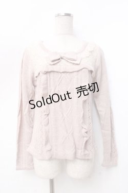 画像1: axes femme / リボン付きニット  ピンク Y-25-09-25-039-AX-TO-SZ-ZI