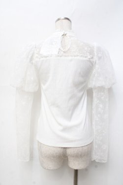 画像2: evelyn / レースパフスリーブカットソー  白 Y-25-09-25-043-LO-TO-SZ-ZY