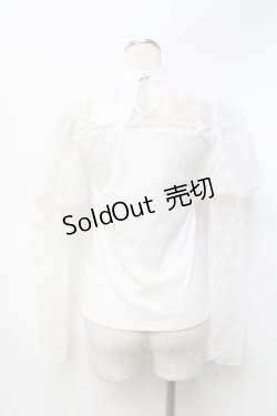 画像2: evelyn / レースパフスリーブカットソー  白 Y-25-09-25-043-LO-TO-SZ-ZT285