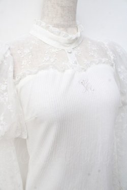 画像3: evelyn / レースパフスリーブカットソー  白 Y-25-09-25-043-LO-TO-SZ-ZY