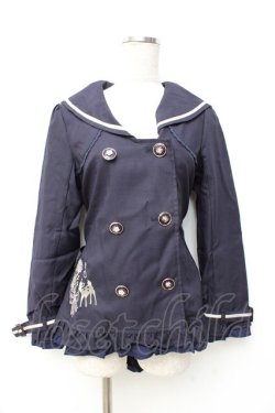 画像1: axes femme POETIQUE / セーラーショートトレンチ  紺 Y-25-09-25-049-AX-CO-SZ-ZY