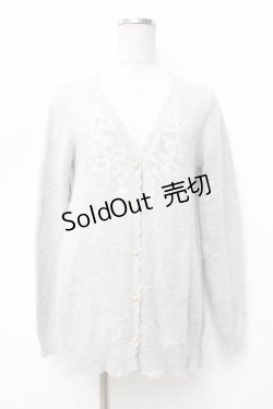 画像1: axes femme / リボン刺繍カーディガン M グレー Y-25-09-25-051-AX-TO-SZ-ZI