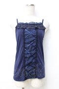 axes femme / レースアップホルターキャミ M 紺 Y-25-09-25-005-AX-TO-SZ-ZY