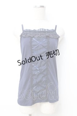 画像1: axes femme / レースアップホルターキャミ M 紺 Y-25-09-25-005-AX-TO-SZ-ZY