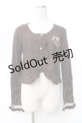 axes femme POETIQUE / 刺繍入りふりふりニットボレロ  茶 Y-25-09-25-052-AX-TO-SZ-ZY