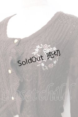 画像3: axes femme POETIQUE / 刺繍入りふりふりニットボレロ  茶 Y-25-09-25-052-AX-TO-SZ-ZY