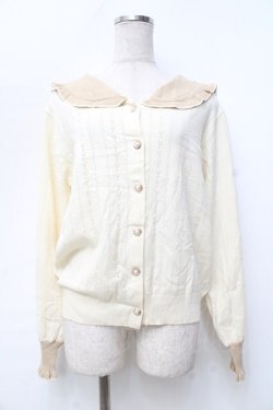 画像1: axes femme / セーラーカラーニットカーデ  生成り Y-25-09-25-054-AX-TO-SZ-ZY