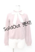 axes femme POETIQUE / リボン付きニットプルオーバー  ピンク Y-25-09-25-056-AX-TO-SZ-ZI