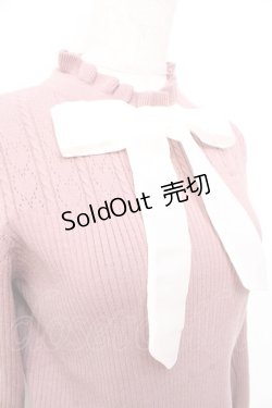 画像3: axes femme POETIQUE / リボン付きニットプルオーバー  ピンク Y-25-09-25-056-AX-TO-SZ-ZI