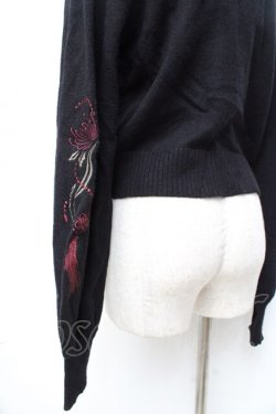 画像2: axes femme / タッセル刺繍チャイナ風カーディガン  黒 Y-25-09-25-058-AX-TO-SZ-ZY