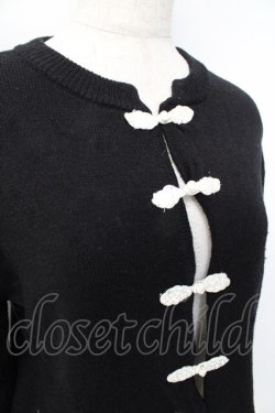 画像4: axes femme / タッセル刺繍チャイナ風カーディガン  黒 Y-25-09-25-058-AX-TO-SZ-ZY