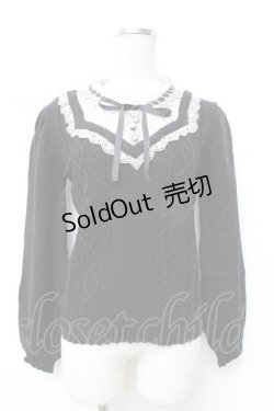 画像1: axes femme / ブロッキングニットプルオーバー  黒 Y-25-09-25-059-AX-TO-SZ-ZY