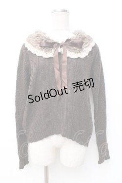 画像1: axes femme / ファー付きニット M 茶 Y-25-09-25-062-AX-TO-SZ-ZI