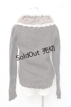 画像2: axes femme / ファー付きニット M 茶 Y-25-09-25-062-AX-TO-SZ-ZI