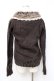 画像2: axes femme / ファー付きニット M 茶 Y-25-09-25-062-AX-TO-SZ-ZY (2)