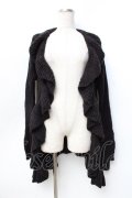axes femme / フリルロングニットボレロ M 黒 Y-25-09-25-063-AX-TO-SZ-ZY