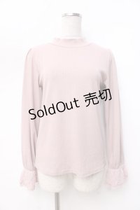 axes femme / レース×チュール袖プルオーバー  ピンク Y-25-09-25-064-AX-TO-SZ-ZI