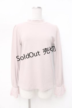 画像1: axes femme / レース×チュール袖プルオーバー  ピンク Y-25-09-25-064-AX-TO-SZ-ZI