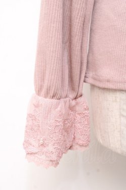画像3: axes femme / レース×チュール袖プルオーバー  ピンク Y-25-09-25-064-AX-TO-SZ-ZY