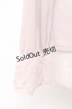 画像3: axes femme / レース×チュール袖プルオーバー  ピンク Y-25-09-25-064-AX-TO-SZ-ZI