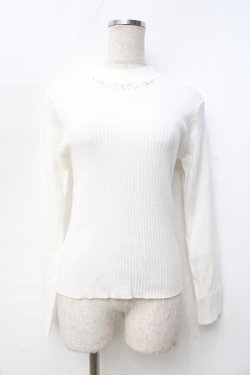 画像1: axes femme / ランダムパールデザインニット  白 Y-25-09-25-067-AX-TO-SZ-ZY