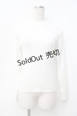 画像1: axes femme / ランダムパールデザインニット  白 Y-25-09-25-067-AX-TO-SZ-ZY