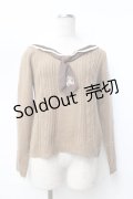 axes femme / セーラーニットプルオーバー M モカ Y-25-09-25-068-AX-TO-SZ-ZI