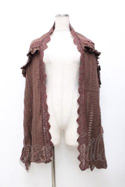画像2: axes femme / ニットストール  茶 Y-25-09-25-001-AX-ZA-SZ-ZY