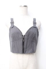 axes femme / 千鳥柄ビスチェ  グレー Y-25-09-25-007-AX-TO-SZ-ZI