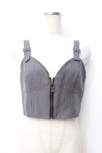 axes femme / 千鳥柄ビスチェ  グレー Y-25-09-25-007-AX-TO-SZ-ZI